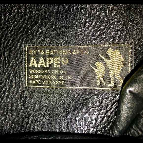 Aape by *A bathing ape leather black backpack - Picture 4 of 7
